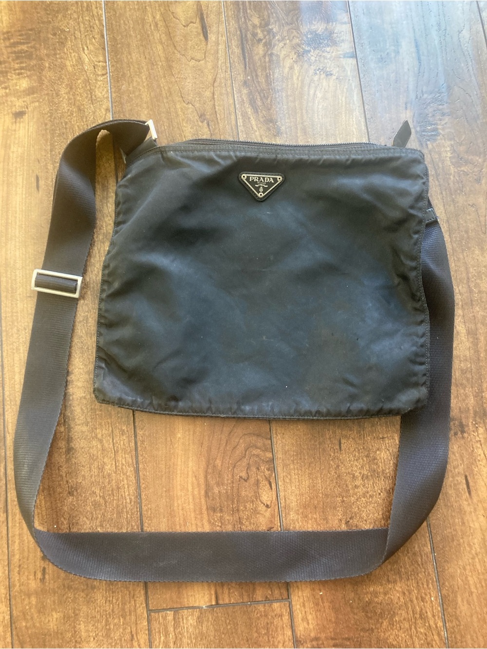 Prada Black Nylon Messenger Crossbody Bag